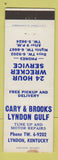 Matchbook Cover - Cary & Brooks Lyndon Gulf oil gas Lyndon KY