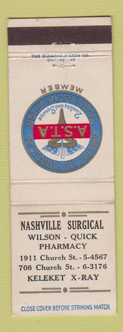 Matchbook Cover - Nashville Surgical Wilson Pharmacy TN