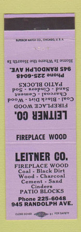 Matchbook Cover - Leitner Fireplace Wood Coal St Paul MN