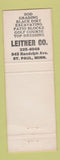 Matchbook Cover - Leitner Fireplace Wood Coal St Paul MN