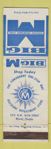 Matchbook Cover - Big M Discount Department Store Miami FL