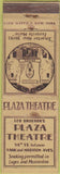Matchbook Cover - Leo Brecher's Plaza Theatre New York City