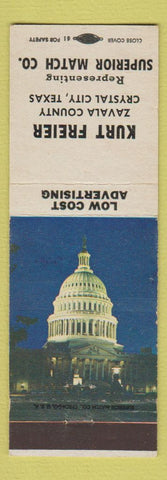 Matchbook Cover - Superior Match Kurt Freier Zavala County Crystal City TX