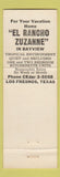 Matchbook Cover Bayview Association Growers Fruit Los Fresnos TX Keillor Lumber
