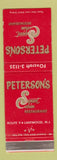 Matchbook Cover - Peterson's Sunset Cabin Restaurant Lakewood NJ