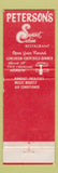 Matchbook Cover - Peterson's Sunset Cabin Restaurant Lakewood NJ