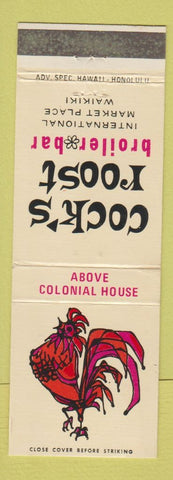 Matchbook Cover - Cock's Roost Broiler Bar Waikiki Hawaii