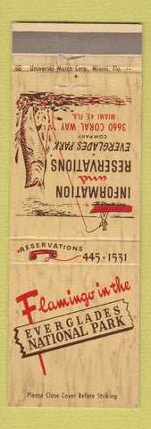 Matchbook Cover - Everglades National Park Miami FL