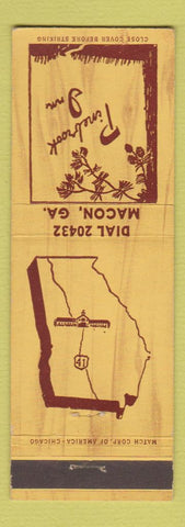 Matchbook Cover - Pinebrook Inn Macon GA