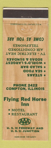 Matchbook Cover - Flying Red Horse Inn Compton IL