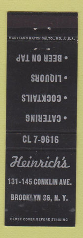 Matchbook Cover - Heinrich's Restaurant Brooklyn NY
