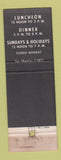 Matchbook Cover - The Afton Florham Park NJ WEAR