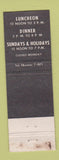 Matchbook Cover - The Afton Florham Park NJ
