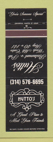 Matchbook Cover - Hutto's Restaurant Chesterfield MO
