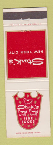 Matchbook Cover - Stark's Restaurant New York City