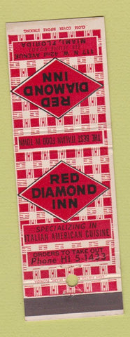 Matchbook Cover - Red Diamond Inn Italian Restaurant Miami FL