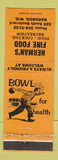 Matchbook Cover - Herman's Fine Food bowling Baraboo WI