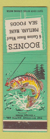 Matchbook Cover - Boone's Portland ME seafood