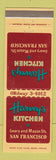 Matchbook Cover - Harvey's Kitchen San Francisco CA