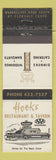 Matchbook Cover - Hook's Restaurant Tavern London ON