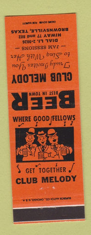 Matchbook Cover - Club Melody Brownsville TX