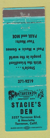 Matchbook Cover - Stacie's Den Tavern Torrance CA WEAR