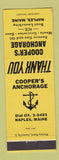 Matchbook Cover - Cooper's Anchorage Sunoco oil gas Naples ME