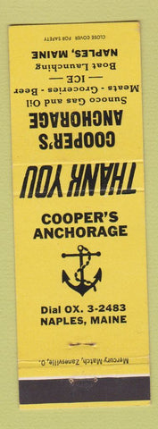 Matchbook Cover - Cooper's Anchorage Sunoco oil gas Naples ME