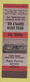Matchbook Cover - Hess Auto Supply Bethlehem PA oil gas