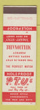 Matchbook Cover - PTU Underwear Australia SAMPLE