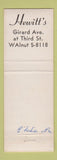 Matchbook Cover - Hewitt's Philadelphia PA