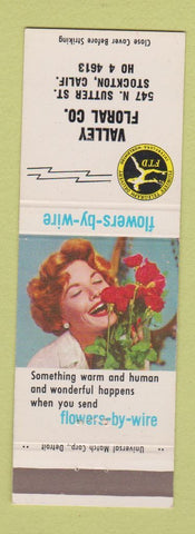 Matchbook Cover - FTF Flowers Valley Floral Stockton CA