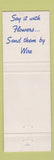 Matchbook Cover - FTF Flowers Valley Floral Stockton CA