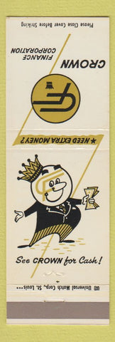 Matchbook Cover - Crown Finance Corp Jacksonville IL