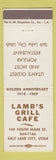 Matchbook Cover - Lamb's Grill Cafe Salt Lake City UT 1969