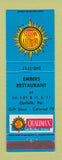 Matchbook Cover - Embers Restaurant Quality Court Motel Carlisle PA