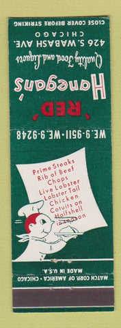 Matchbook Cover - Red Hanegan's Restaurant Chicago IL