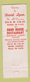 Matchbook Cover - Char House Restaurant Miami FL Catering David Lynn