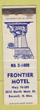 Matchbook Cover - Frontier Motel Roswell NM WORN