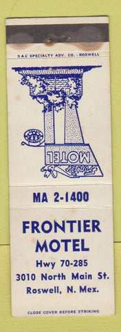 Matchbook Cover - Frontier Motel Roswell NM WORN