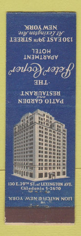 Matchbook Cover - Peter Cooper Hotel New York City