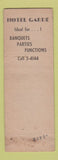 Matchbook Cover - Hotel Garde New Haven CT