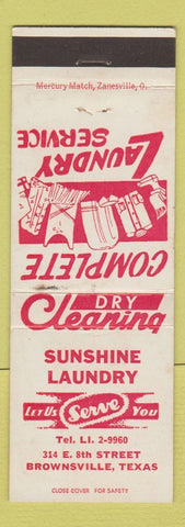 Matchbook Cover - Sunshine Laundry Brownsville TX