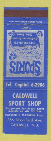 Matchbook Cover - Caldwell Sport Shop Caldwell NJ