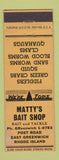 Matchbook Cover - Matty's Bait Shop East Greenwich RI
