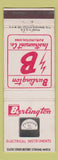Matchbook Cover - Burlington Electrical Instruments Burlington IA
