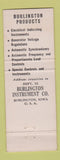 Matchbook Cover - Burlington Electrical Instruments Burlington IA