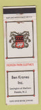 Matchbook Cover - Fashion Park Men's Clothes Ben Krnoes Passaic NJ