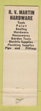 Matchbook Cover - RV Martin Hardware Miami FL WORN