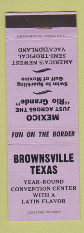 Matchbook Cover - Brownsville TX Tourism PURPLE